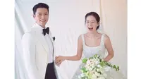 Hyun Bin dan Son Ye Jin  resmi menikah di Seoul, Korea Selatan, hari ini, Kamis (31/3/2022) (dok.Instagram/@vast.ent/https://www.instagram.com/p/CbwUBY8JwaS/Komarudin)