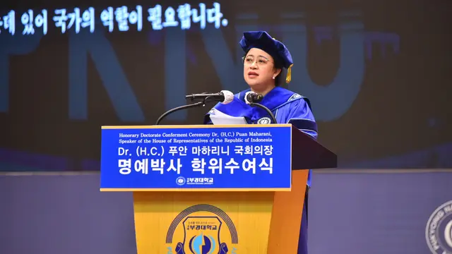 Ketua DPR Puan Maharani mendapatkan gelar Doktor Honoris Causa dari Pukyong National University (PKNU), Korea Selatan.