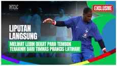 Timnas Prancis menjalani latihan di NY Red Bulls Training Facility, New York, Selasa (16/6/2026) dini hari WIB, jelang laga kontra Senegal. Selain aksi Mike Maignan, Brice Samba, dan Robin Risser, latihan diwarnai momen lucu saat semprotan lapangan m...