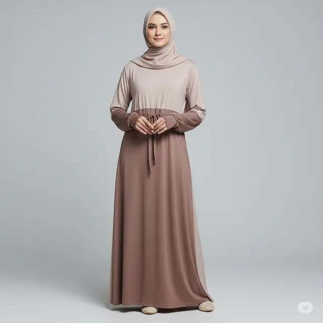Gamis Two Tone Tali Pita