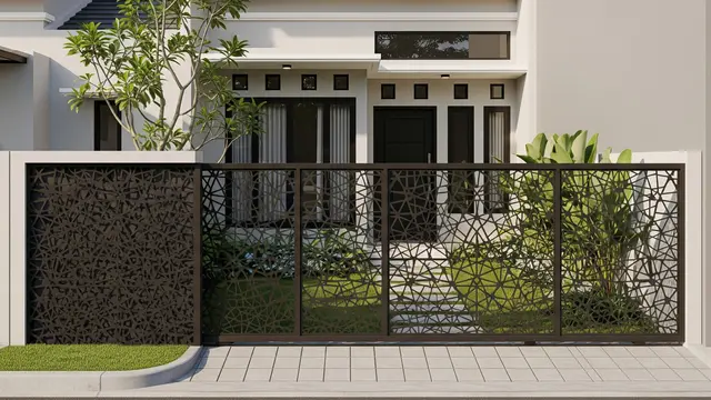6 Inspirasi Pagar Rumah Modern dengan Pintu Geser untuk Lahan Sempit