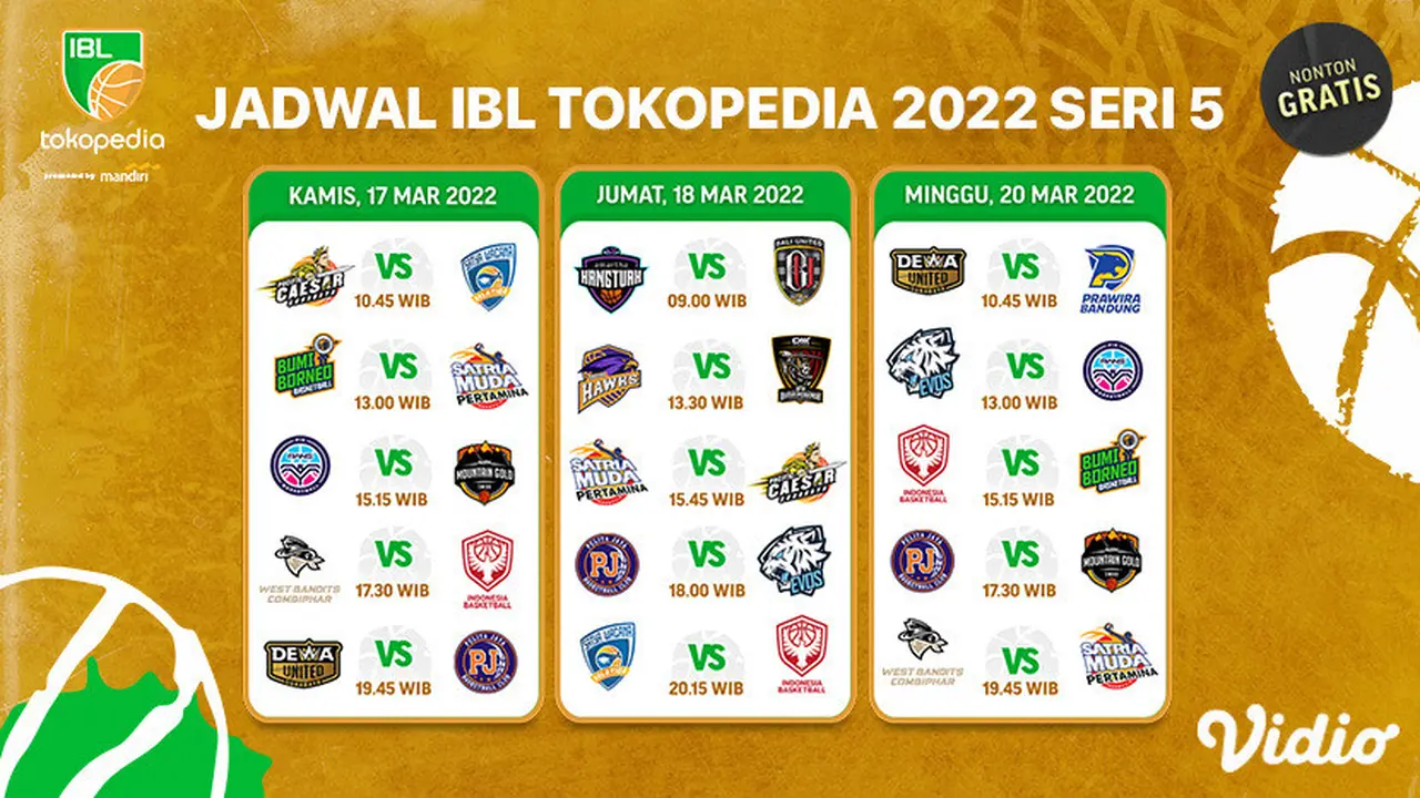 Link Live Streaming IBL 2022 Seri Kelima di Vidio Pekan Ini