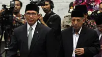 Menteri Agama Lukman Hakim Saifuddin memimpin jalannya Sidang Isbat di Kementerian Agama, Jakarta, Jumat (26/5). (Liputan6.com/JohanTallo)