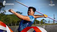 Atlet lempar lembing Indonesia, Abdul Hafiz, berhasil meraih medali emas SEA Games 2025 pada nomor Men’s Javelin Throw di Suphachalasai Stadium, Bangkok, Senin (15/12/2025). (dok. Kemenpora)