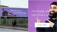 Tolak Dijodohkan, Pria Ini Iklankan Dirinya Sendiri di Reklame Demi Cari Istri. (Sumber: findmalikawife & Express UK)