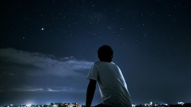 Ilustrasi bintang, malam hari