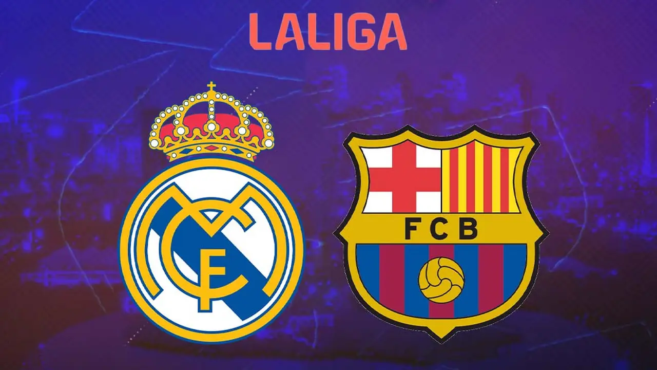 La Liga - Ilustrasi Logo Real Madrid dan Barcelona