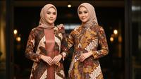 Model Batik Bold Satin Muslimah Pesta Malam 2025. Foto: Gemini