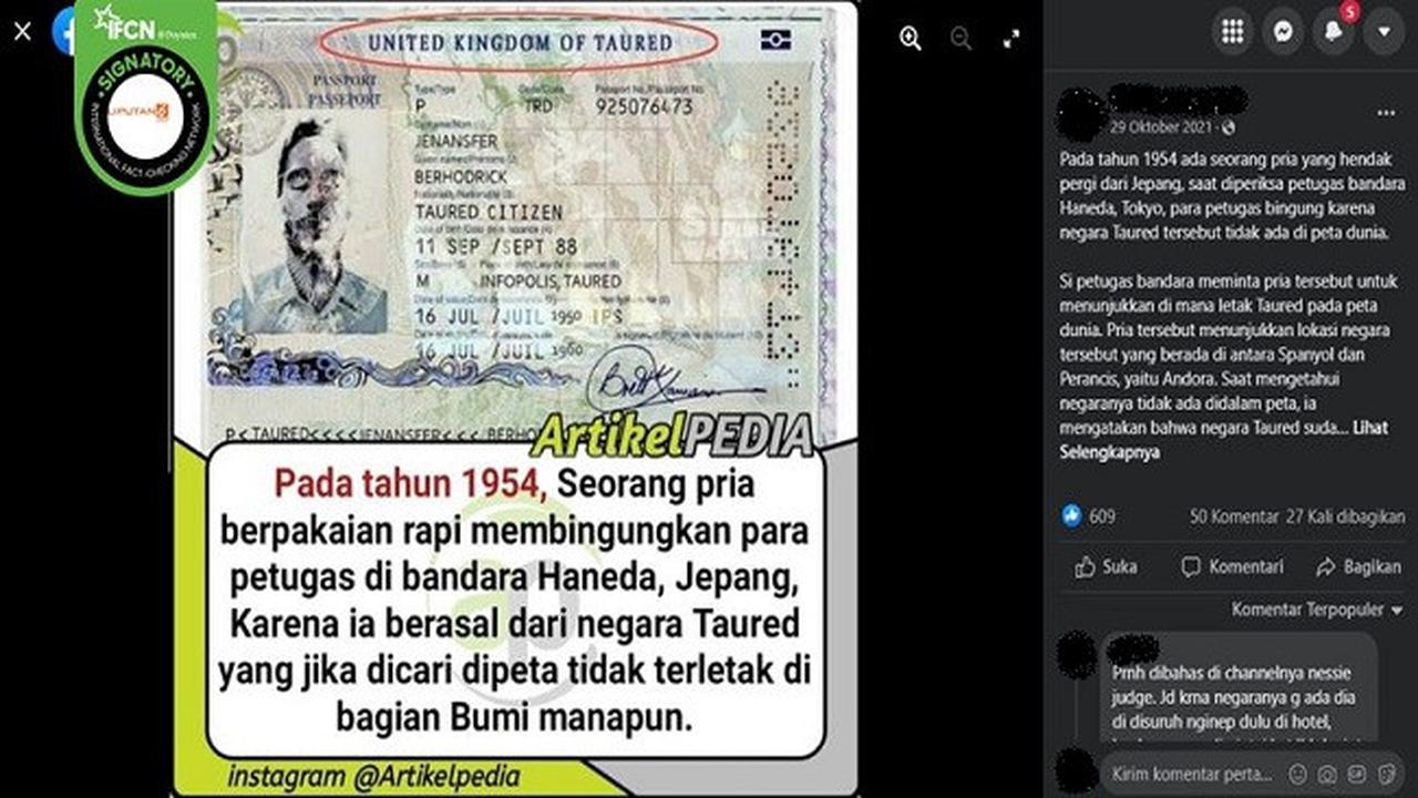 Gambar Tangkapan Layar Kisah Palsu Seorang Penjelajah Waktu Asal Taured (sumber: Facebook).
