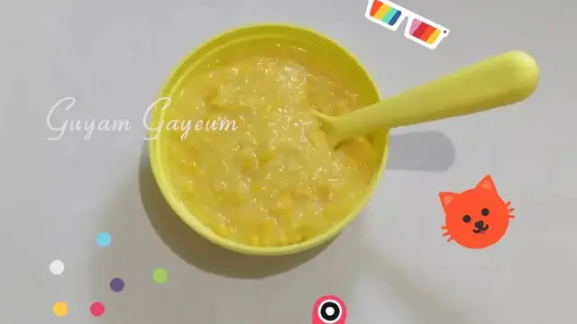 Resep bubur jagung MPASI 9+. (dok. Cookpad @gayeumcook90)
