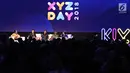 Suasana diskusi panel dalam acara XYZ Day 2018 di The Hall, Senayan City, Jakarta, Rabu (25/4). Diskusi panel ini membahas topik Unboxing The Box Office. (Liputan6.com/Herman Zakharia)