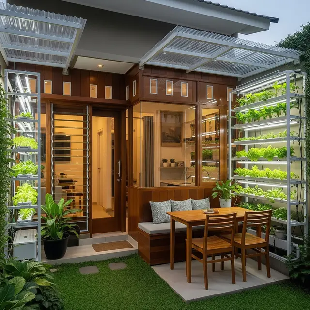 9 Model Rumah Mungil tapi Punya Halaman Belakang untuk Hidroponik