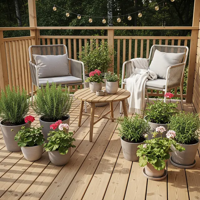 Teras Rumah dengan Tanaman Aromatik Pengusir Serangga (Image by Gemini AI)