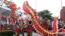 Perayaan Cap Go Meh di kawasan Pecinan Jakarta ini diharapkan menjadi daya tarik wisata budaya. Tampak dalam foto, penari liong saat tampil pada puncak perayaan Cap Go Meh di kawasan Pancoran Chinatown Point Mall, Jakarta, Selasa 3 Maret 2026. (Kapanlagi.com/Budy Santoso)