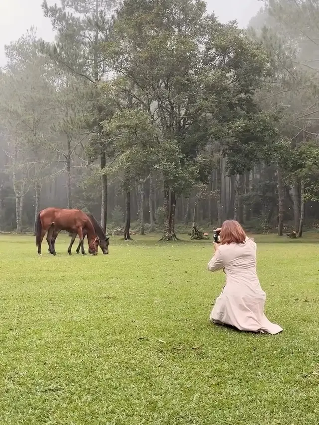 Potret Indah Permatasari dan Arie Kriting Healing di Hutan. (instagram/indahpermatas)