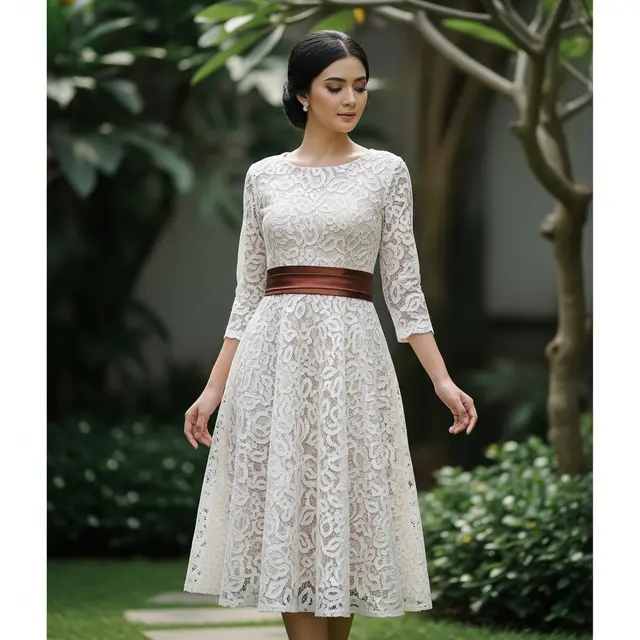 9 Model Dress Brokat Simple Elegan, Pilihan Tepat untuk Tampil Elegan
