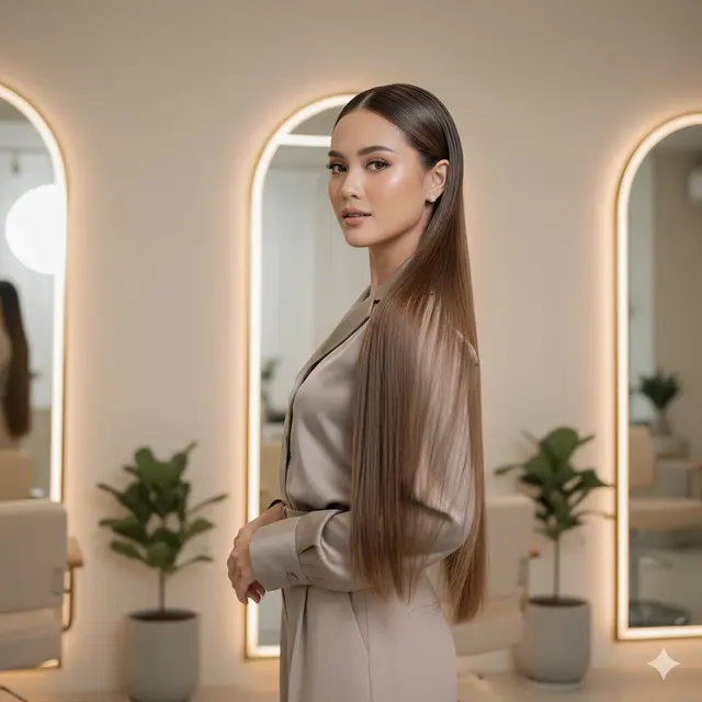 Model Rambut Wanita Panjang Lurus Tipis