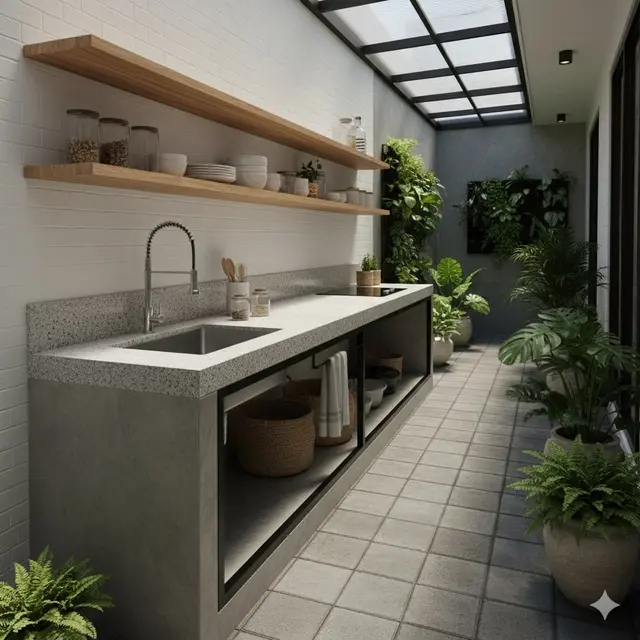 Desain Linear di Samping Rumah