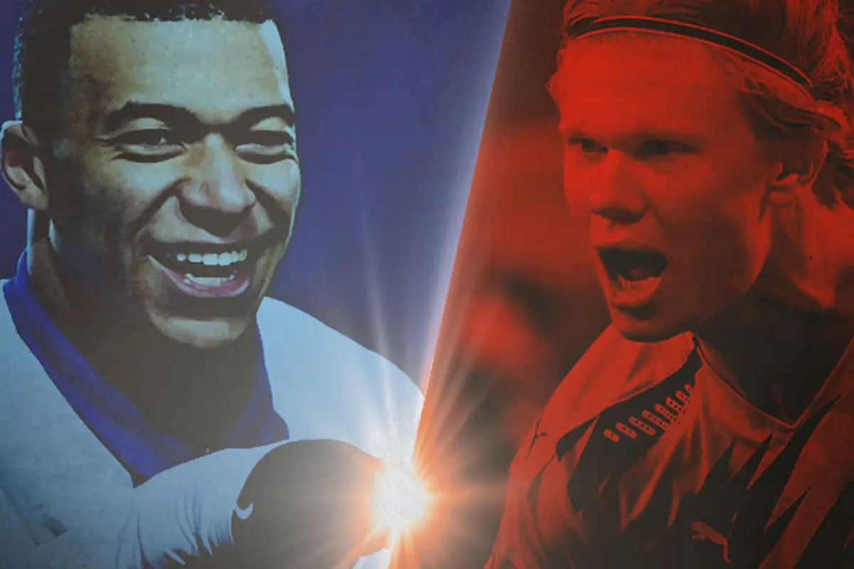 Ilustrasi - Kylian Mbappe Vs Erling Haaland
