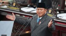 Presiden Republik Indonesia, Prabowo Subianto, saat menyampaikan pidatonya pada sidang paripurna Dewan Perwakilan Rakyat (DPR) di Jakarta, Rabu 20 Mei 2026. (AP Photo/Achmad Ibrahim)