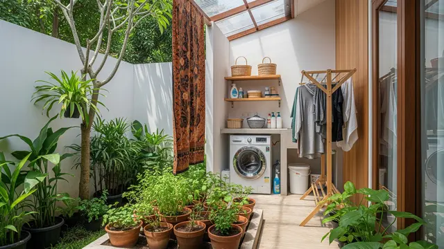 9 Desain Rumah Minimalis dengan Kebun Dapur di Area Cuci dan Jemur, Solusi Lahan Terbatas