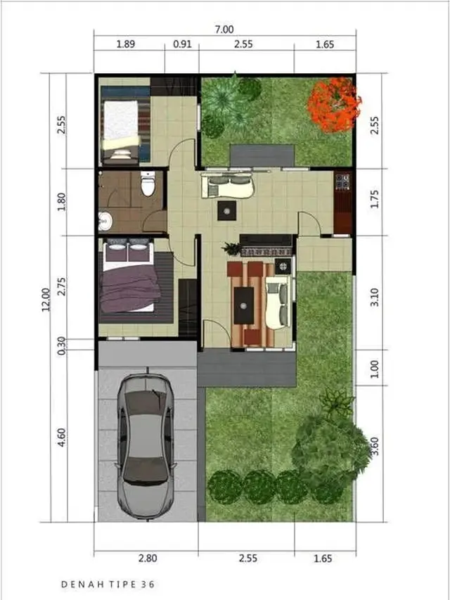 Desain rumah minimalis 60 m2