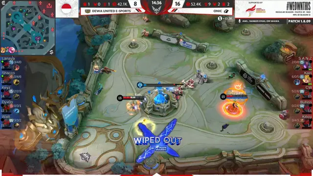 Onic Esports kalahkan Dewa United Esports dengan skor 2-1 di di MPL ID S12, Jumat (8/9/2023) (YouTube MPL Indonesia)