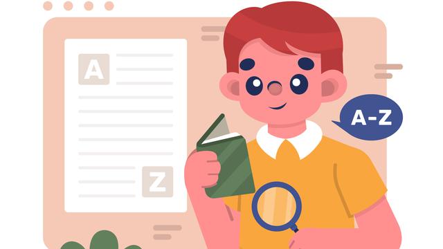 Ilustrasi menulis, membaca, mencari kata baku dan tidak baku