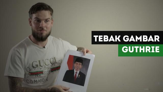 Reaksi marquee player Mitra Kukar, Danny Guthrie, saat melihat Jokowi dalam Tebak Gambar Challenge.
