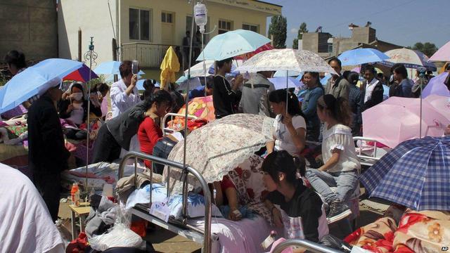 Warga terdampak gempa bumi di Provinsi Gansu, Barat Laut China pada 22 Juli 2013. (AP)