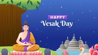 Ilustrasi Hari Waisak. (Image by Freepik)