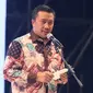 Menpora Imam Nahrawi memberi sambutan pada saat pembukaan TAFISA Games 2016 ke-6 di Mall Ancol Beach City, Jakarta, Sabtu (8/10/2016). (Liputan6.com/Herman Zakharia)