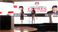 Moderator debat keempat Pilpres 2019 Retno Pinasti dan Zulfikar Naghi.