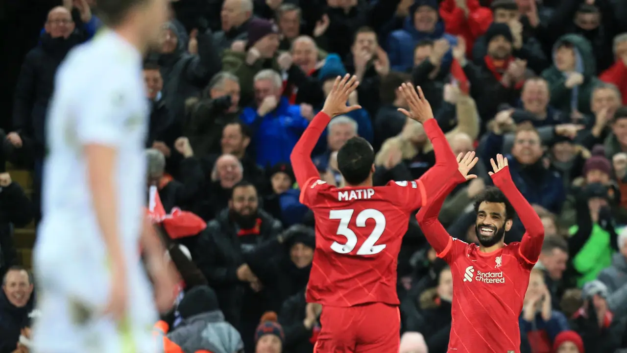 Foto: Pesta Gol Setengah Lusin ke Gawang Leeds United, Liverpool Panaskan Persaingan Gelar Juara Liga Inggris