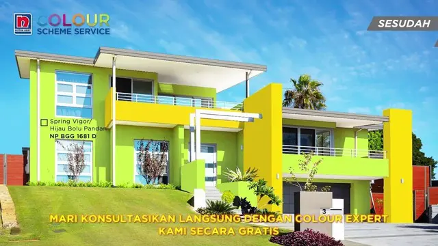 Mari konsultasikan langsung ke Colour Expert dari Nippon Paint untuk mendapatkan kombinasi warna dinding rumah yang menarik.