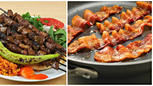 Kebab and bacon