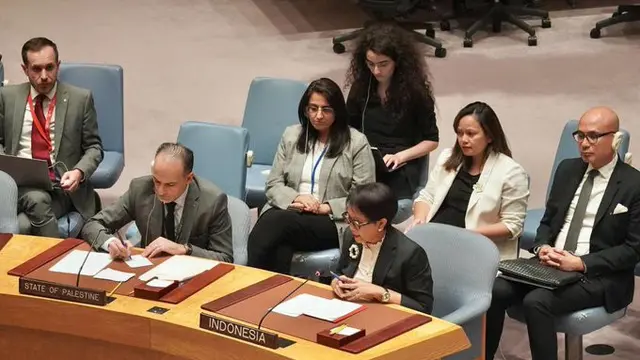 Menteri Luar Negeri RI Retno Marsudi dalam Debat Terbuka Tingkat Tinggi DK PBB di New York, Amerika Serikat, Selasa (24/10/2023) (X/@Menlu_RI)