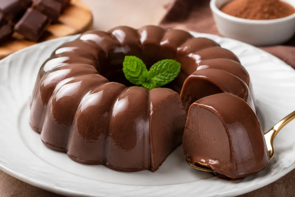 Puding Coklat yang Lembut dan Lumer di Mulut (AI Generated)