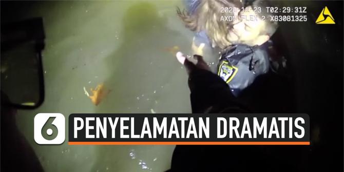 VIDEO: Dramatis! Penyelamatan Wanita dalam Mobil yang Tenggelam