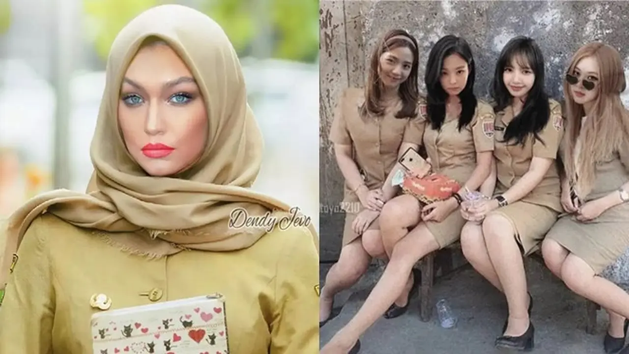 6 Editan Foto Artis Cewek Jadi PNS Ini Bikin Senyum Lebar