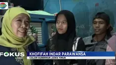 Kehadiran Calon Gubernur Khofifah kali ini untuk memberi semangat agar Khofifah remaja terus berusaha mengejar imipiannya.