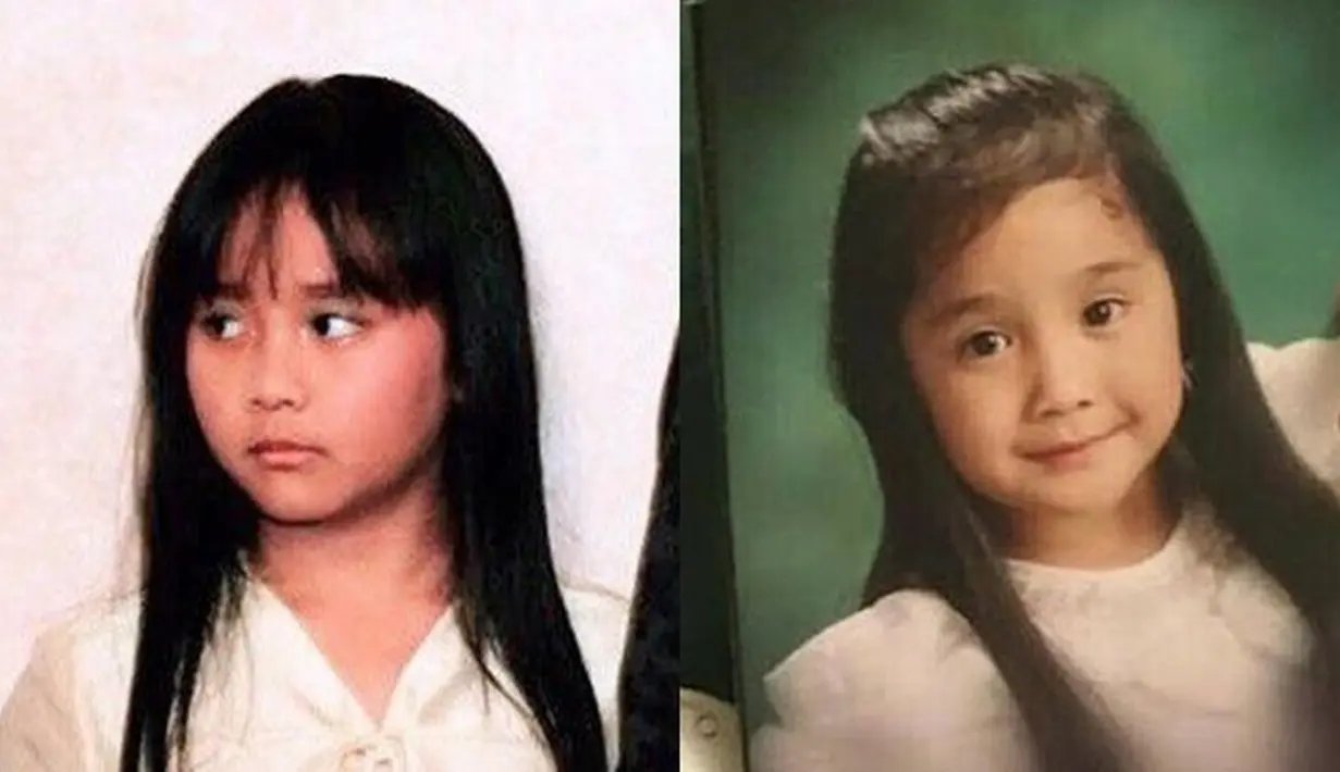 Melihat foto masa kecil Gita Gutawa dan Nagita Slavina, keduanya sama-sama terlihat menggemaskan. Sedari kecil, garis wajah keduanya mirip. Kemiripan inilah yang membuat keduanya disebut cocok jadi adik kakak. (Liputan6.com/IG/gitagut/raffinagita1717)