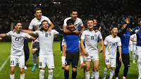 Para pemain Timnas Uzbekistan U-23 merayakan keberhasilan lolos ke Piala Asia U-23 2024 bebrapa waktu lalu. (Dok. UFA)