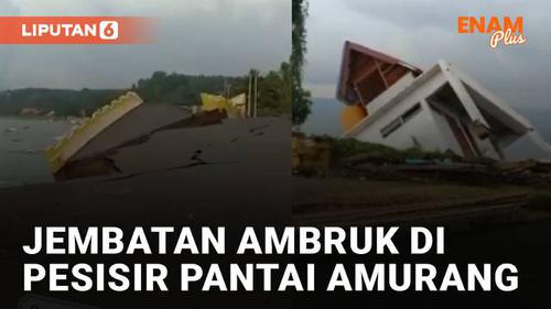 VIDEO: Fenomena Alam, Jembatan Penghubung Ambruk di Pesisir Pantai Amurang