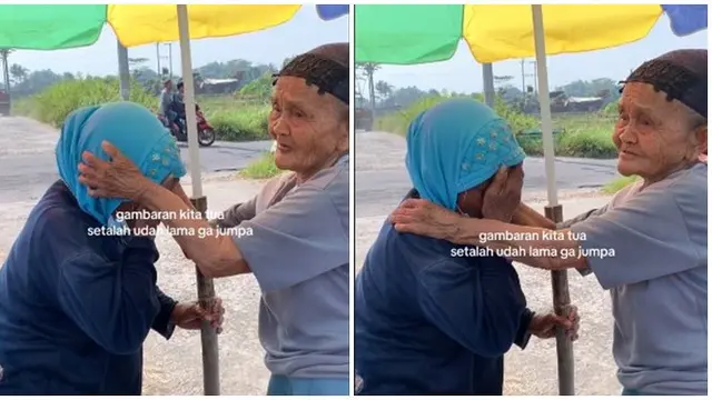 Momen Pertemuan 2 Nenek yang Saling Bersahabat Setelah Lama Tak Bertemu Ini Bikin Haru