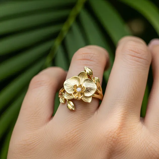 Model Cincin Emas Motif Bunga
