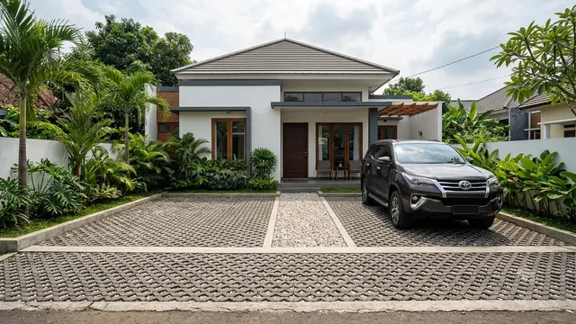 Desain Halaman Rumah Tanpa Tanah Terbuka yang Tetap Sejuk