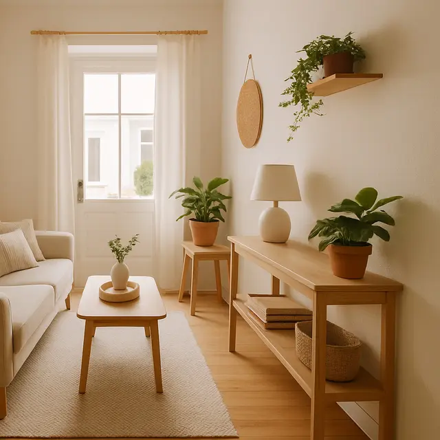 Contoh Desain Ruang Tamu Skandinavia Natural/ChatGPT
