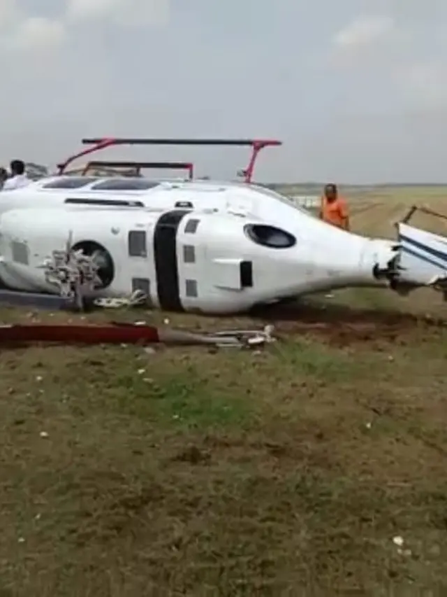 Helikopter milik BBKFP kecelakaan di Bandara Budiarto Tangerang