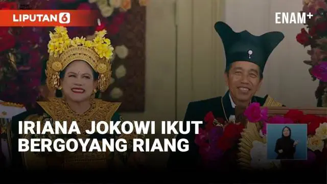 Aksi pesawat helikopter 'menari' riang di udara kota Jakarta sontak membuat ibu negara Iriana Jokowi ikut bergoyang di acara upacara peringatan HUT ke-78 Kemerdekaan RI.